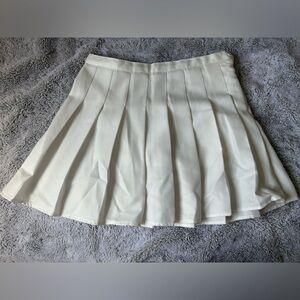 Pleated White Skirt